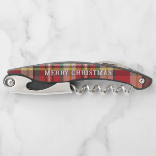 Kariert frohe Weihnachten Moderner Roter Rustikale Kellnermesser