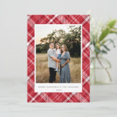 Kariert frohe Weihnachten Rot (Stehend Vorderseite)