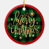 Kariert frohe Weihnachten - Weihnachtsschmuck (Hinten)