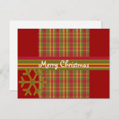 Kariert Frohe Weihnachts-Postkarte Feiertagspostkarte (Vorne/Hinten)