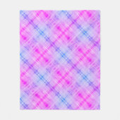 Kariert Fuschia Blue Boho Fleecedecke (Vorderseite)