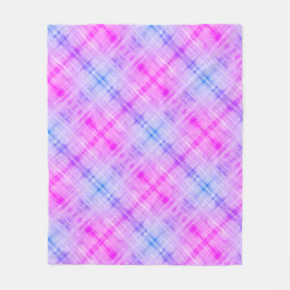 Kariert Fuschia Blue Boho Fleecedecke