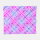 Kariert Fuschia Blue Boho Fleecedecke (Vorderseite (Horizontal))
