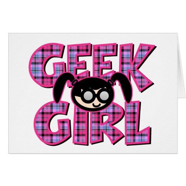 Kariert Geek Girl mit Grafik (Vorderseite (Horizontal))
