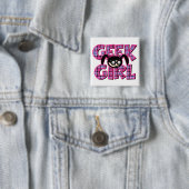 Kariert Geek Girl mit Grafik Button (Beispiel)