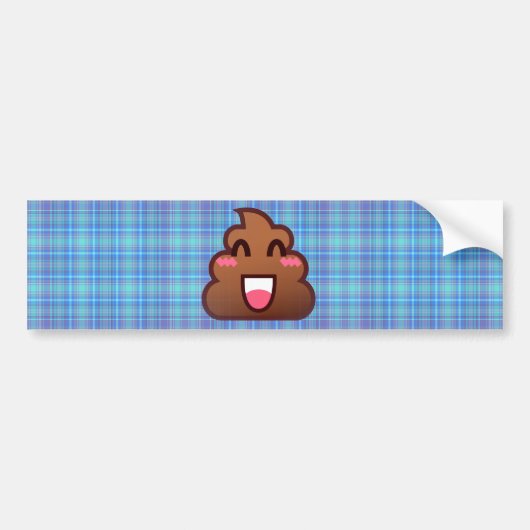 kariert gekackt Emoji Autoaufkleber (Vorne)
