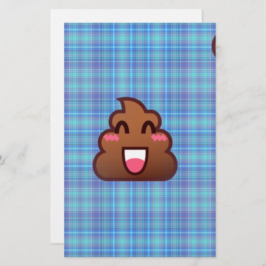 kariert gekackt Emoji Briefpapier (Vorne/Hinten)