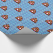 kariert gekackt Emoji Geschenkpapier (Ecke)