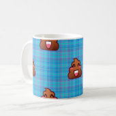 kariert gekackt Emoji Kaffeetasse (Vorderseite Links)