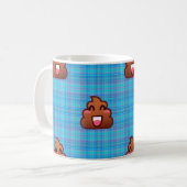 kariert gekackt Emoji Kaffeetasse (Vorderseite Links)