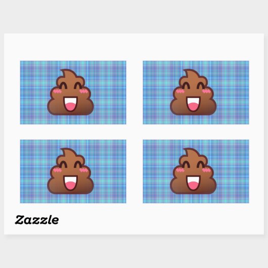 kariert gekackt Emoji Rechteckiger Aufkleber (Blatt)