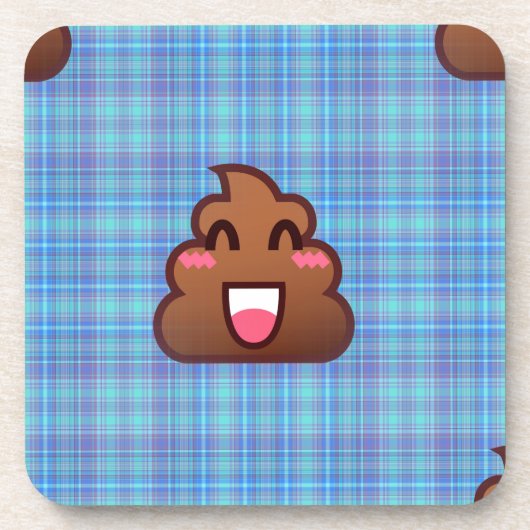 kariert gekackt Emoji Untersetzer (Vorderseite)