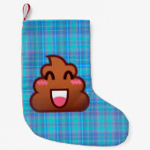 kariert gekackt Emoji Weihnachten Strumpf Kleiner Weihnachtsstrumpf (Vorderseite)