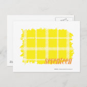 Kariert Gelb 3 Postkarte (Vorne/Hinten)