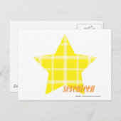 Kariert Gelb 4 Postkarte (Vorne/Hinten)