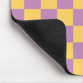 Kariert Gelb und Lila Mousepad (Ecke)