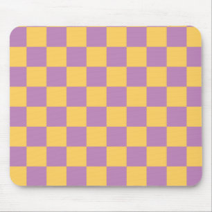 Kariert Gelb und Lila Mousepad