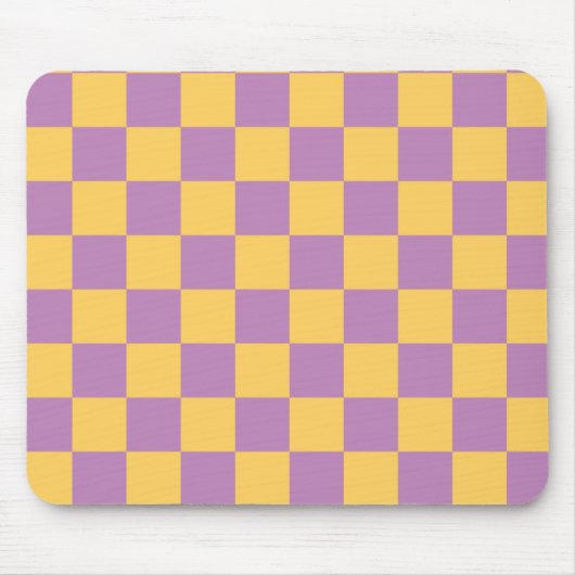 Kariert Gelb und Lila Mousepad (Vorne)
