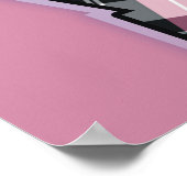 Kariert gestrichelte LIEBEN in Rosa und Schwarz Poster (Ecke)