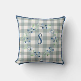 Kariert Gingham Country Farmhouse Monogram Kissen