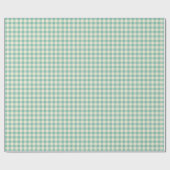 Kariert Gingham Green Pattern Weihnachten Geschenkpapier (Flach)