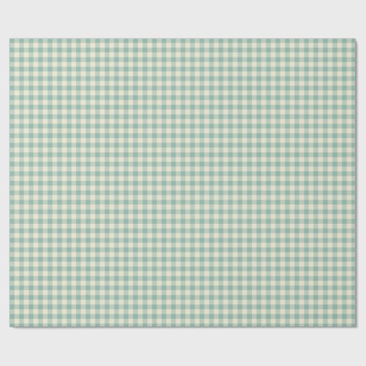 Kariert Gingham Green Pattern Weihnachten Geschenkpapier (Flach)