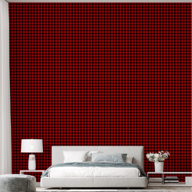 Kariert Gingham Karo Square Roter Saal Tapete (Schlafzimmer)