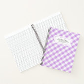 Kariert Gingham Lila Pattern Name Notebook Notizblock (Innenseite)