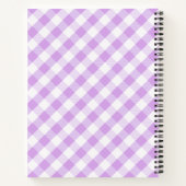 Kariert Gingham Lila Pattern Name Notebook Notizblock (Rückseite)