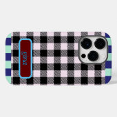 Kariert Gingham Personalisiert Case-Mate iPhone Hülle (Rückseite (Horizontal))