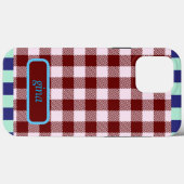 Kariert Gingham Personalisiert Case-Mate iPhone Hülle (Rückseite (Horizontal))