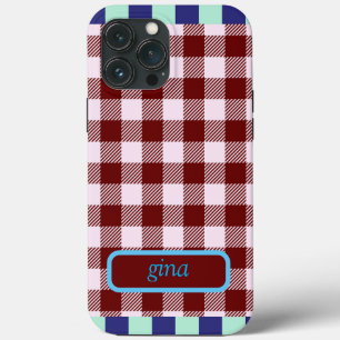 Kariert Gingham Personalisiert Case-Mate iPhone Hülle