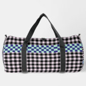 Kariert Gingham Personalisiert Duffle Bag (Rückseite)