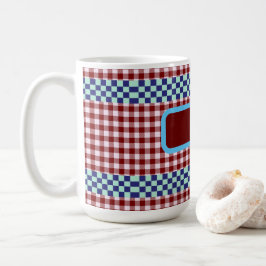 Kariert Gingham Personalisiert Kaffeetasse