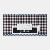 Kariert Gingham Personalisiert Schreibtischunterlage (Tastatur & Maus)