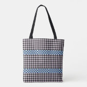 Kariert Gingham Personalisiert Tasche (Rückseite)