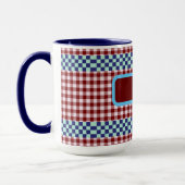 Kariert Gingham Personalisiert Tasse (Links)