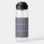 Kariert Gingham Personalisiert Trinkflasche (Rückseite)