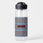 Kariert Gingham Personalisiert Trinkflasche (Vorne)