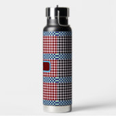 Kariert Gingham Personalisiert Trinkflasche (Links)