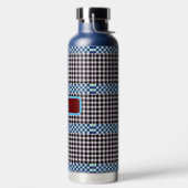 Kariert Gingham Personalisiert Trinkflasche (links)