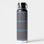 Kariert Gingham Personalisiert Trinkflasche (Rückseite)