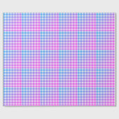 Kariert Gingham Pink Blue Modern Einfaches Karo Geschenkpapier (Flach)