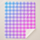 Kariert Gingham Pink Blue Modern Einfaches Karo Sherpadecke (Vorderseite)