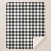 Kariert Gingham Schwarz-weiß Birthday Sherpadecke (Vorderseite)