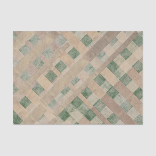 Kariert Gone Bad Grunge Grünbuch Seidenpapier (Vorderseite)