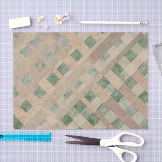 Kariert Gone Bad Grunge Grünbuch Seidenpapier (Handwerk)