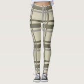 Kariert, grau und creme leggings (Vorderseite)