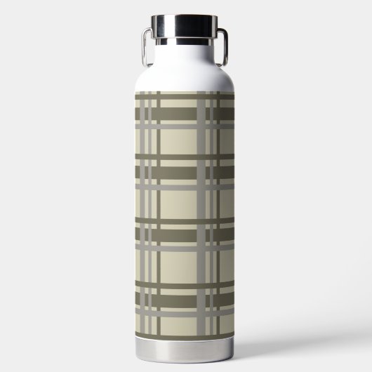 Kariert, grau und creme trinkflasche (Vorderseite)