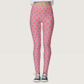 Kariert, grau und rosa leggings (Vorderseite)